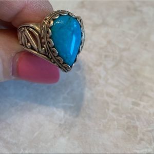 925 Sterling Silver Turquoise ring size 10